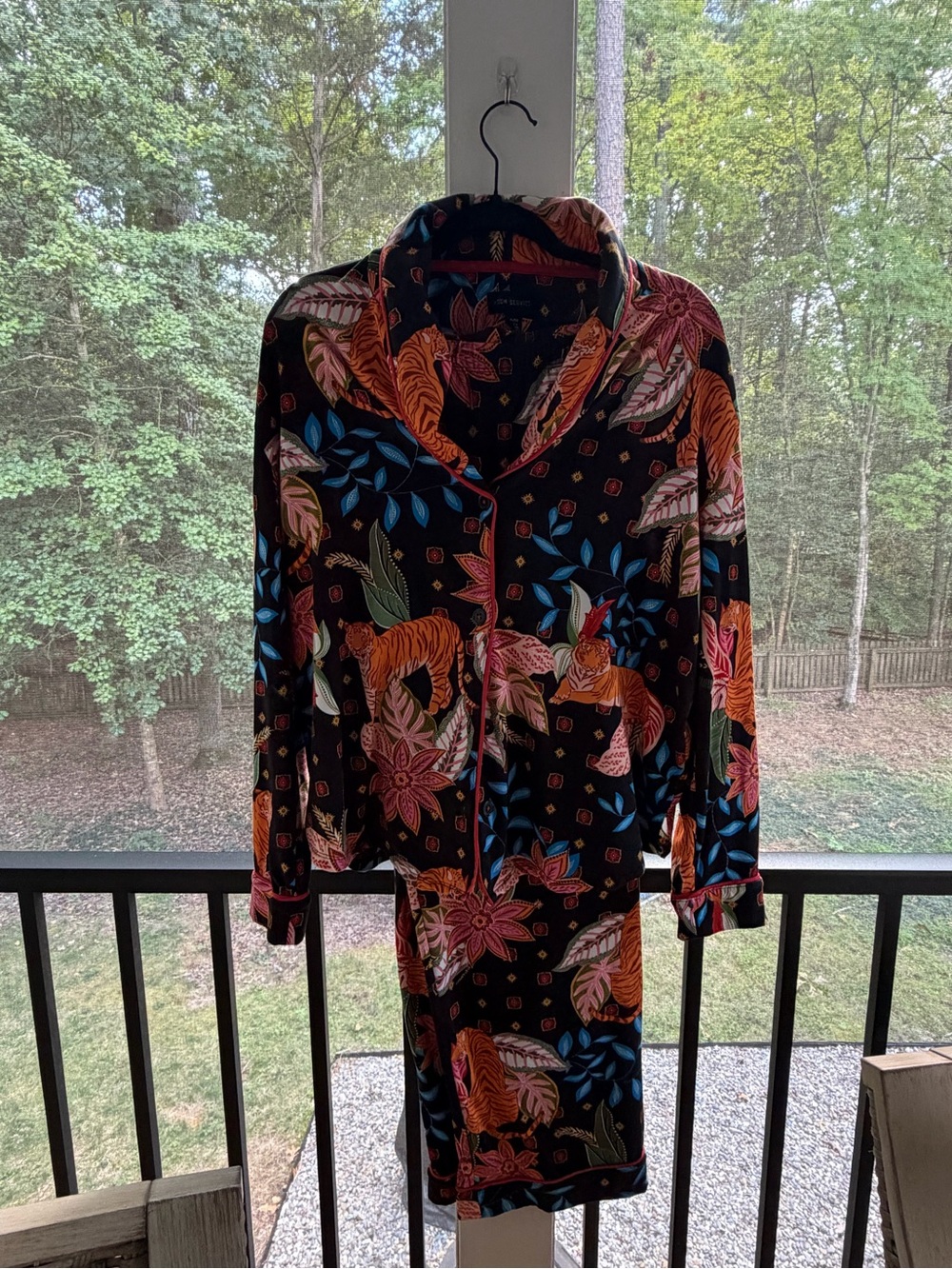 Room Service Tiger Print Button-Up Pajama Set